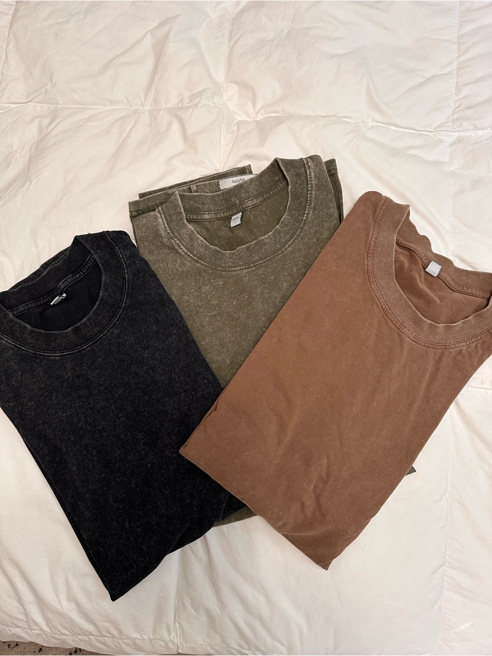 Men's Crewneck Sweater Tee - Black, Olive, Brown